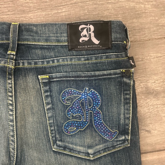 Y2K Bling Bundle: R&R Rhinestone Flare Jeans + NWT Hollister Blouse - Picture 8 of 9